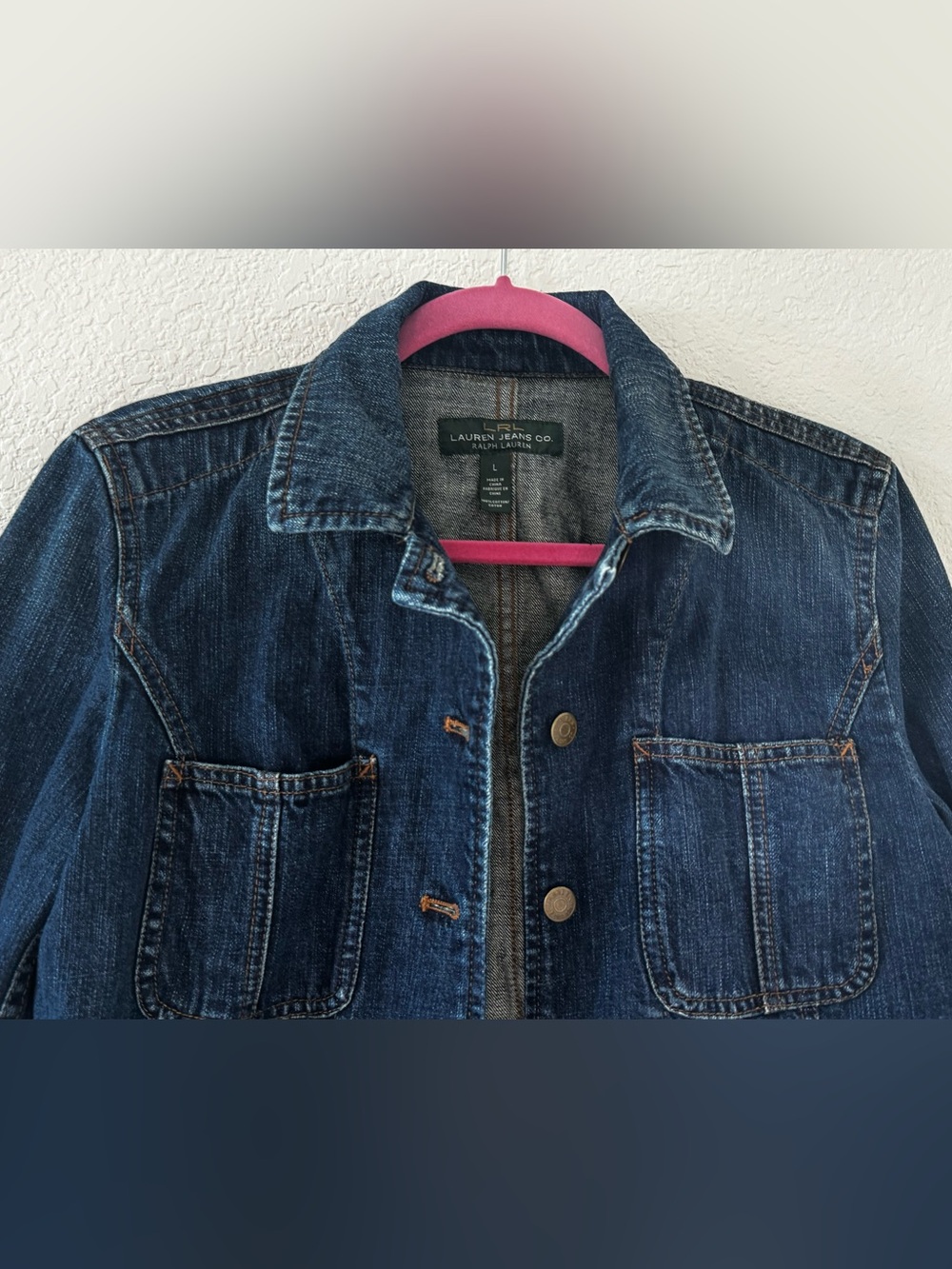 LRL Lauren Jeans Co by Ralph Lauren Dark Indigo Denim Blazer Jacket - Picture 4 of 9